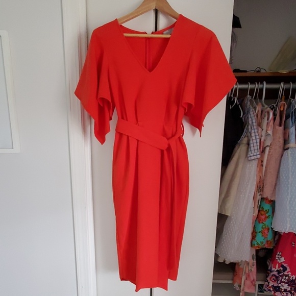 Orange ASOS Midi Dress - Picture 2 of 5